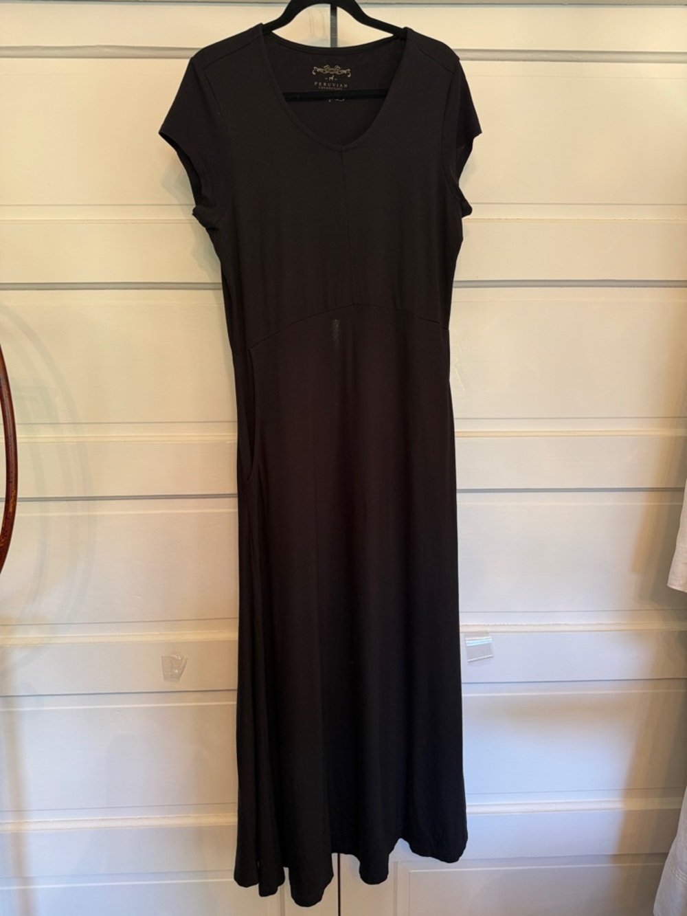 Peruvian Connection XL Black Pima Cotton Maxi naturalist  Minimalist pockets